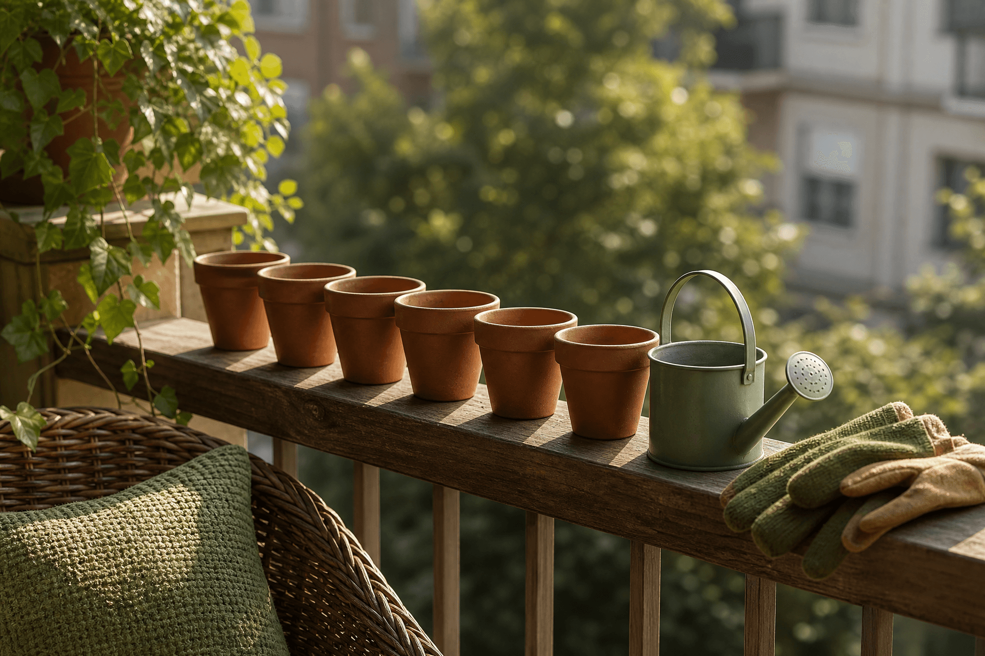 Starting a balcony from bare pots